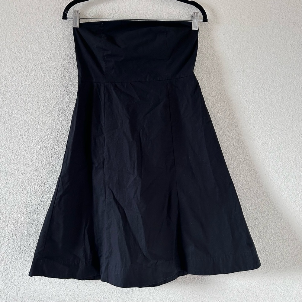 GAP STRETCH Women Strapless Dress 8 Black Summer LBD Date Swing A-line